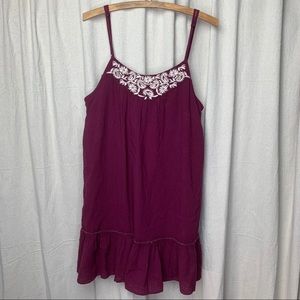 Maroon Embroidered Dress